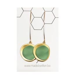 oorbEllen hangers mat goud muntgroen