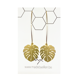 oorbEllen goud monstera klein