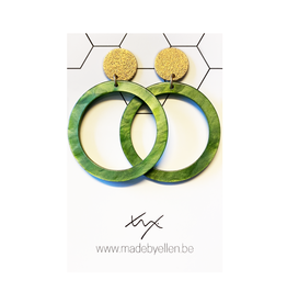 oorbEllen acryl rond groen