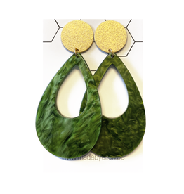oorbEllen acryl druppel groen