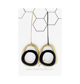 Mix&match ovalen goud/zwart lange haak mix