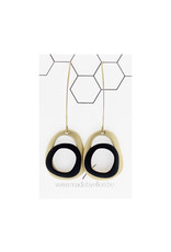 Mix&match ovalen goud/zwart lange haak goud