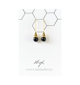 Hangers goudkleurig druppel zwart