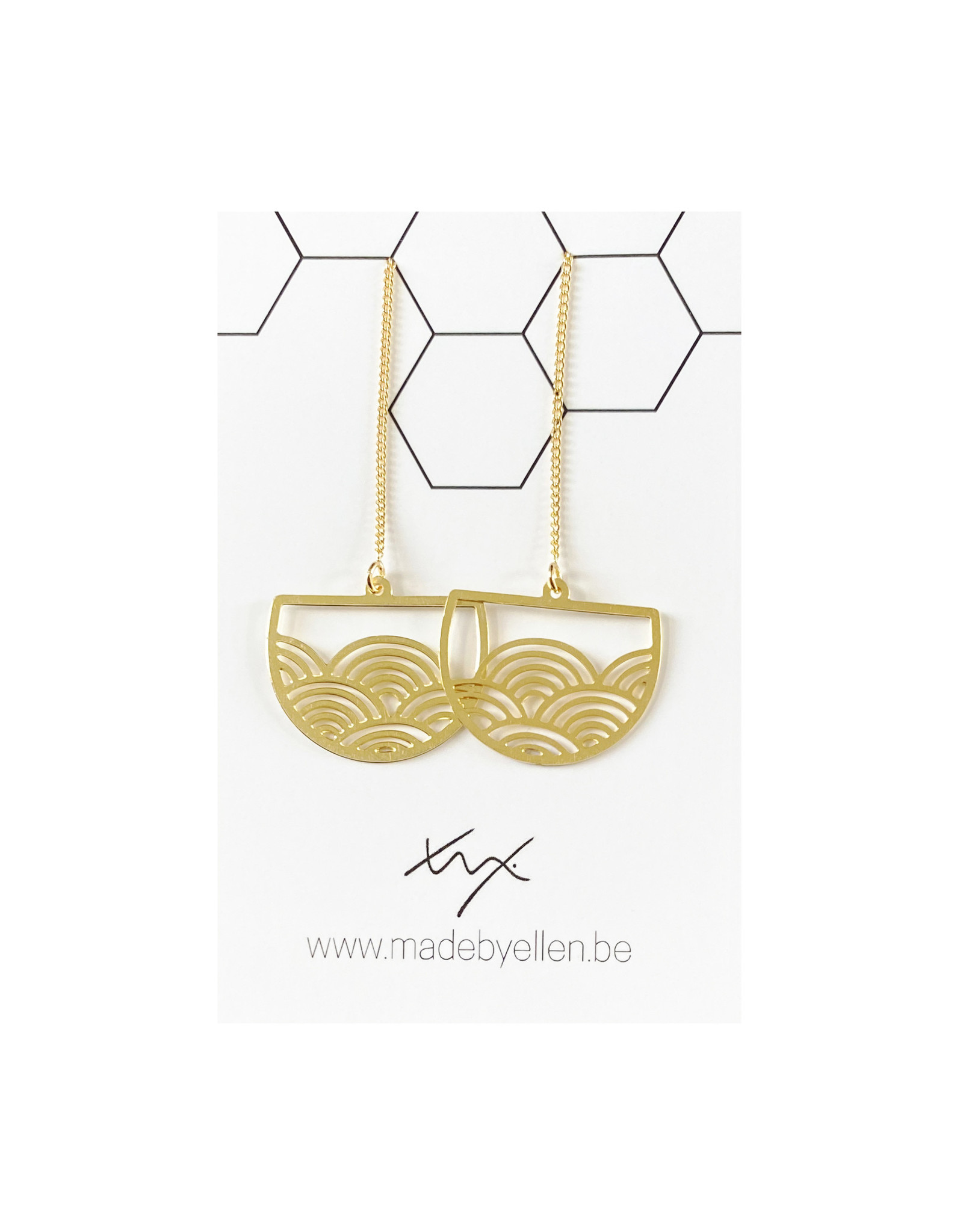 Hangers goudkleurig golven afgerond