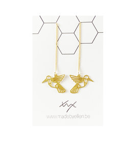 Hangers goudkleurig kolibrie
