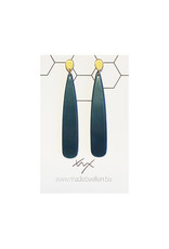 oorbEllen acryl druppel hoogglans teal