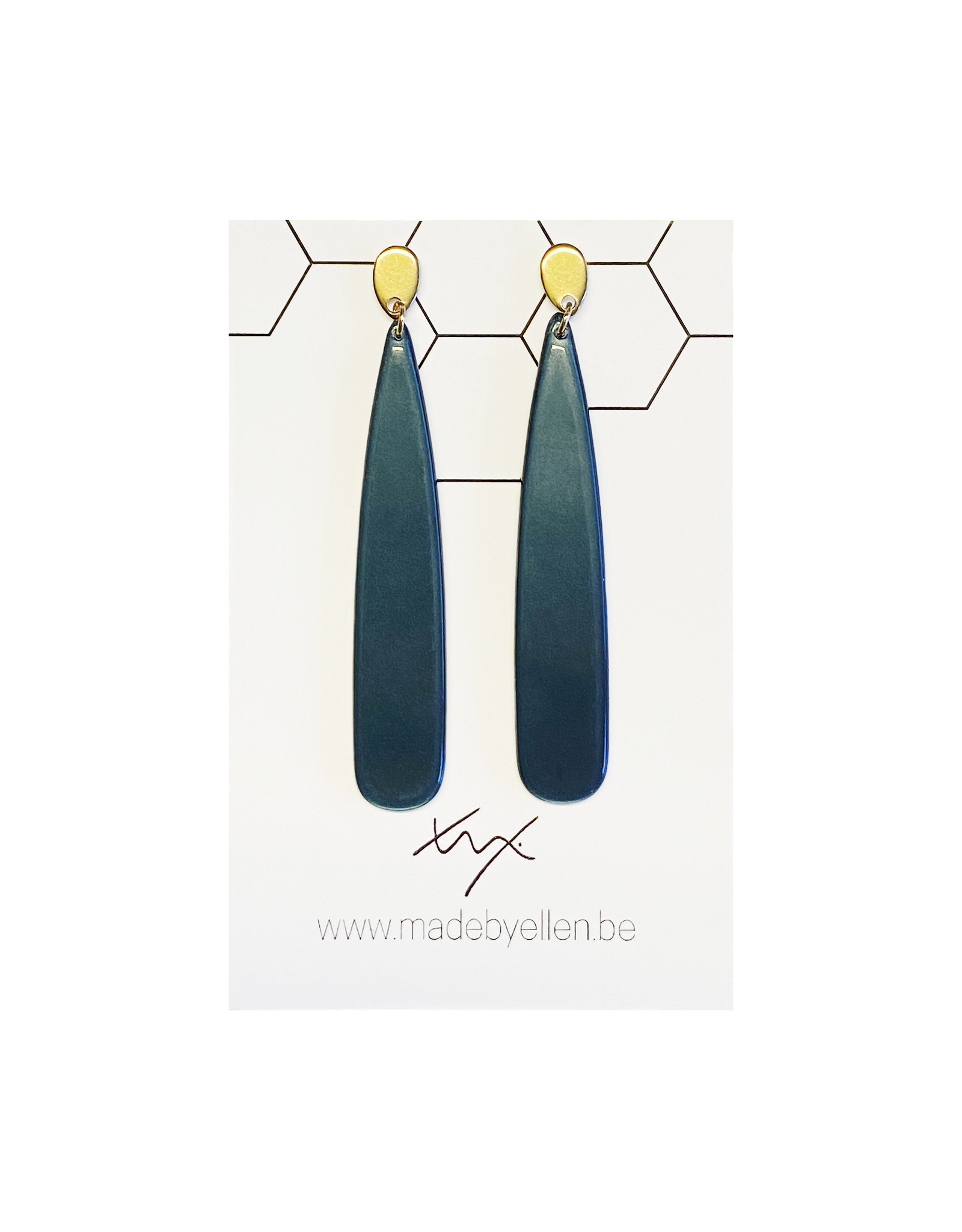 oorbEllen acryl druppel hoogglans teal