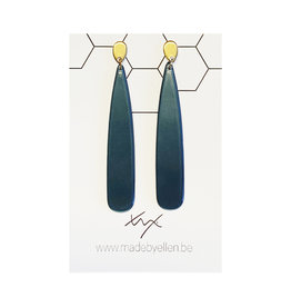 oorbEllen acryl druppel hoogglans teal