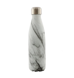 Dubbelwandige fles RVS marmer