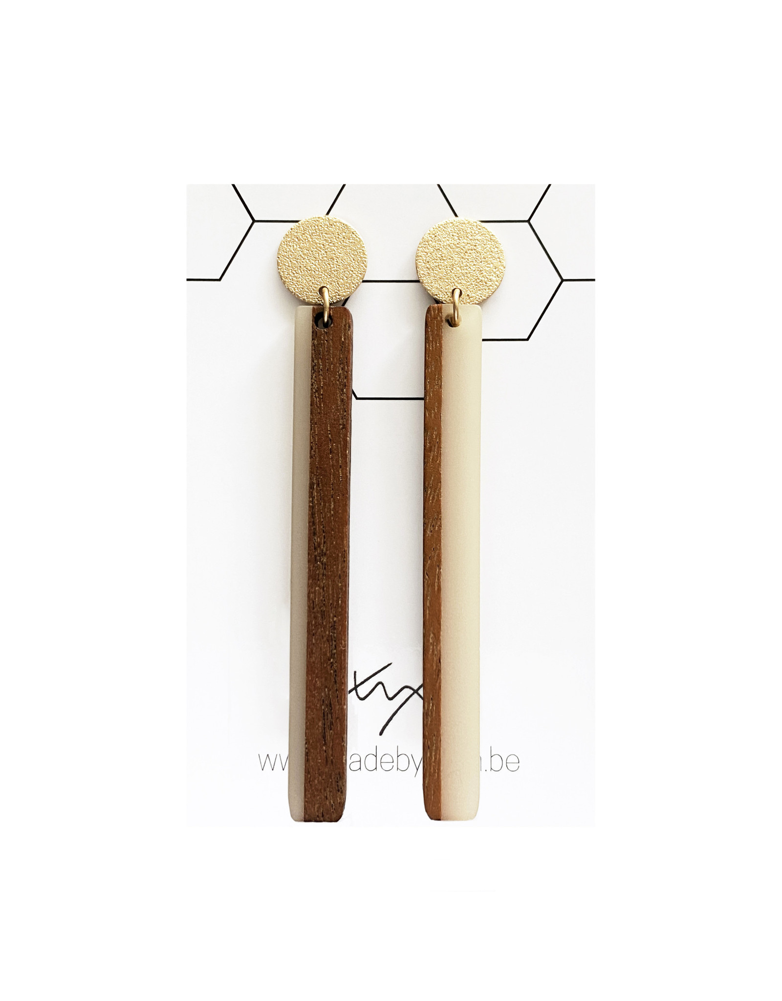 oorbEllen hars&hout staafje ecru XL