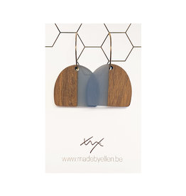 oorbEllen hars&hout halve maan blauw