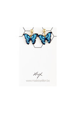Hangertjes email vlinder blauw