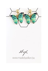 Hangertjes email vlinder groen
