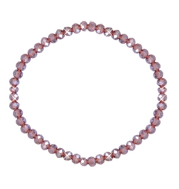 Armbandje strass mauve