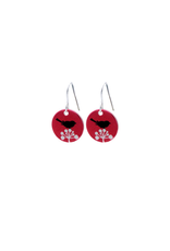 Hangertjes zilver 12mm vogel rood