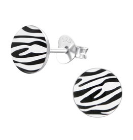 Stekertjes zilver rond zebra 7mm