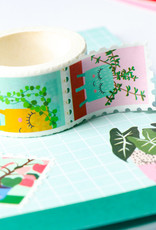 Washi tape postzegels planten