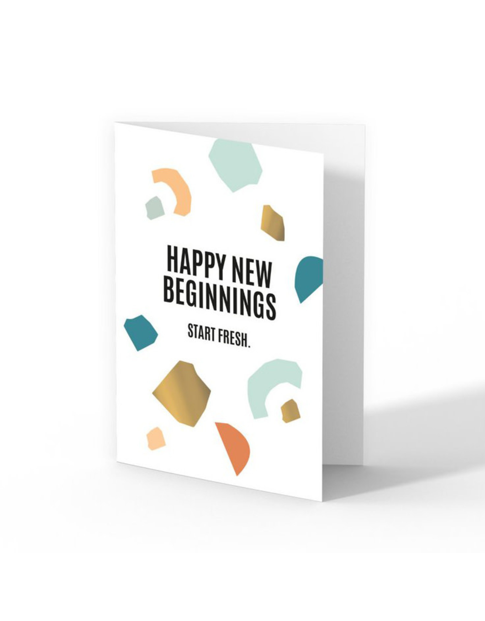 Kaart met enveloppe Happy new beginnings
