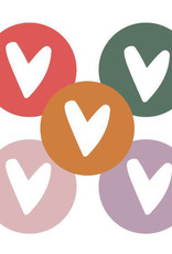 Stickers 5st. hart kleur
