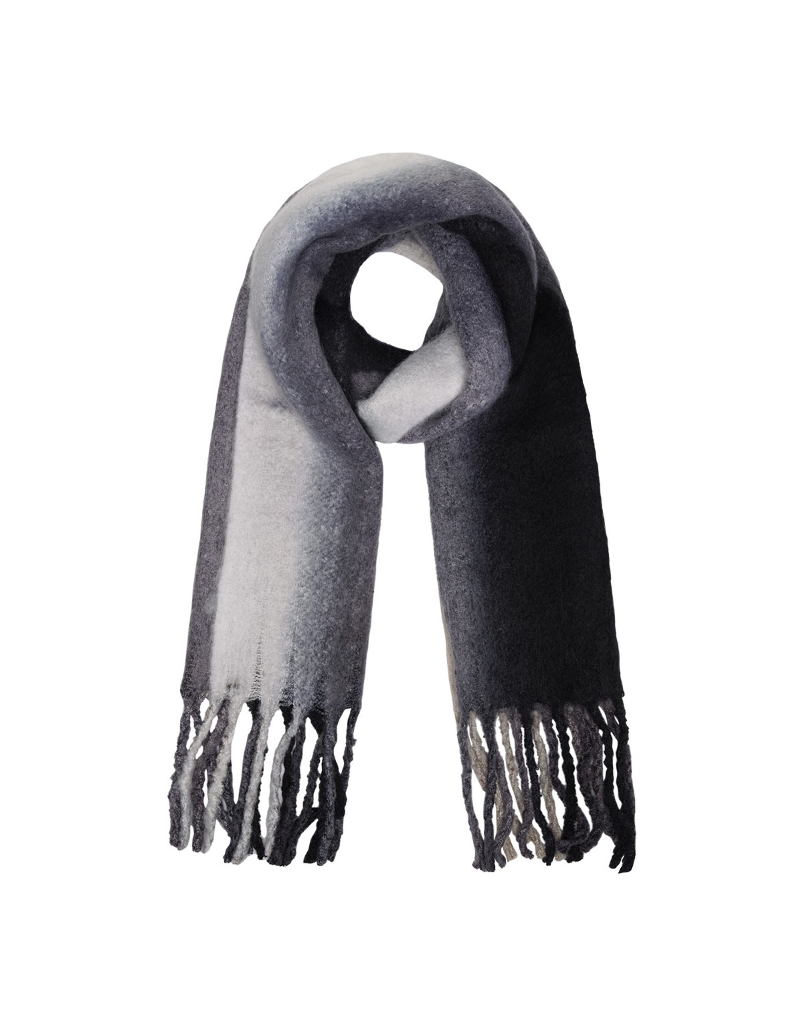Sjaal verticale kleuren ecru/grijs/zwart