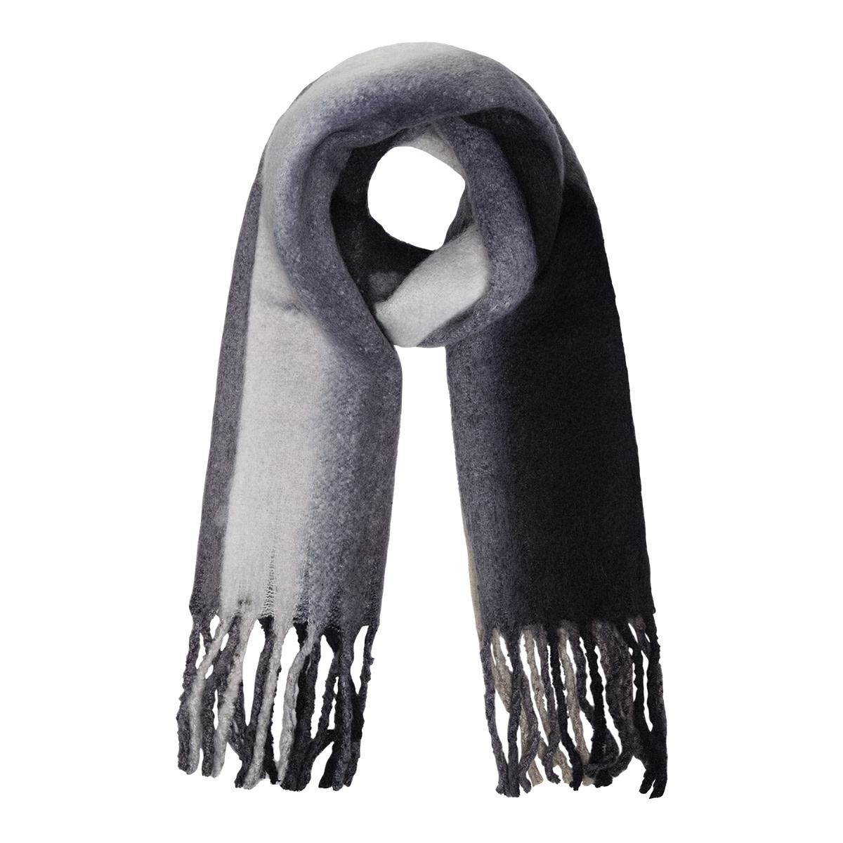 Tomaat naaimachine luchthaven Sjaal verticale kleuren ecru/grijs/zwart - Made by e l l e n