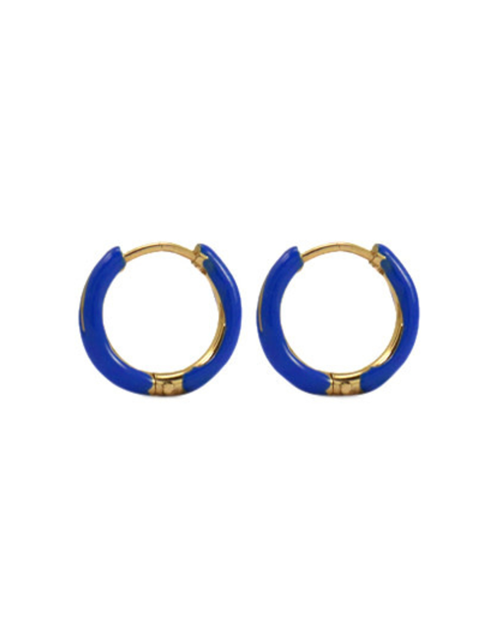 Creolen rvs 14mm blauw