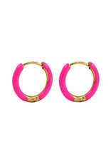 Creolen rvs 14mm fuchsia