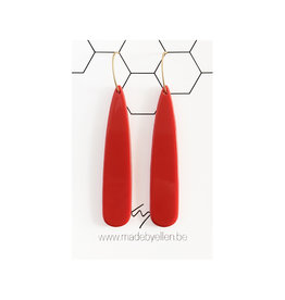 creolen acryl druppel rood