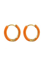 Creolen rvs 14mm oranje