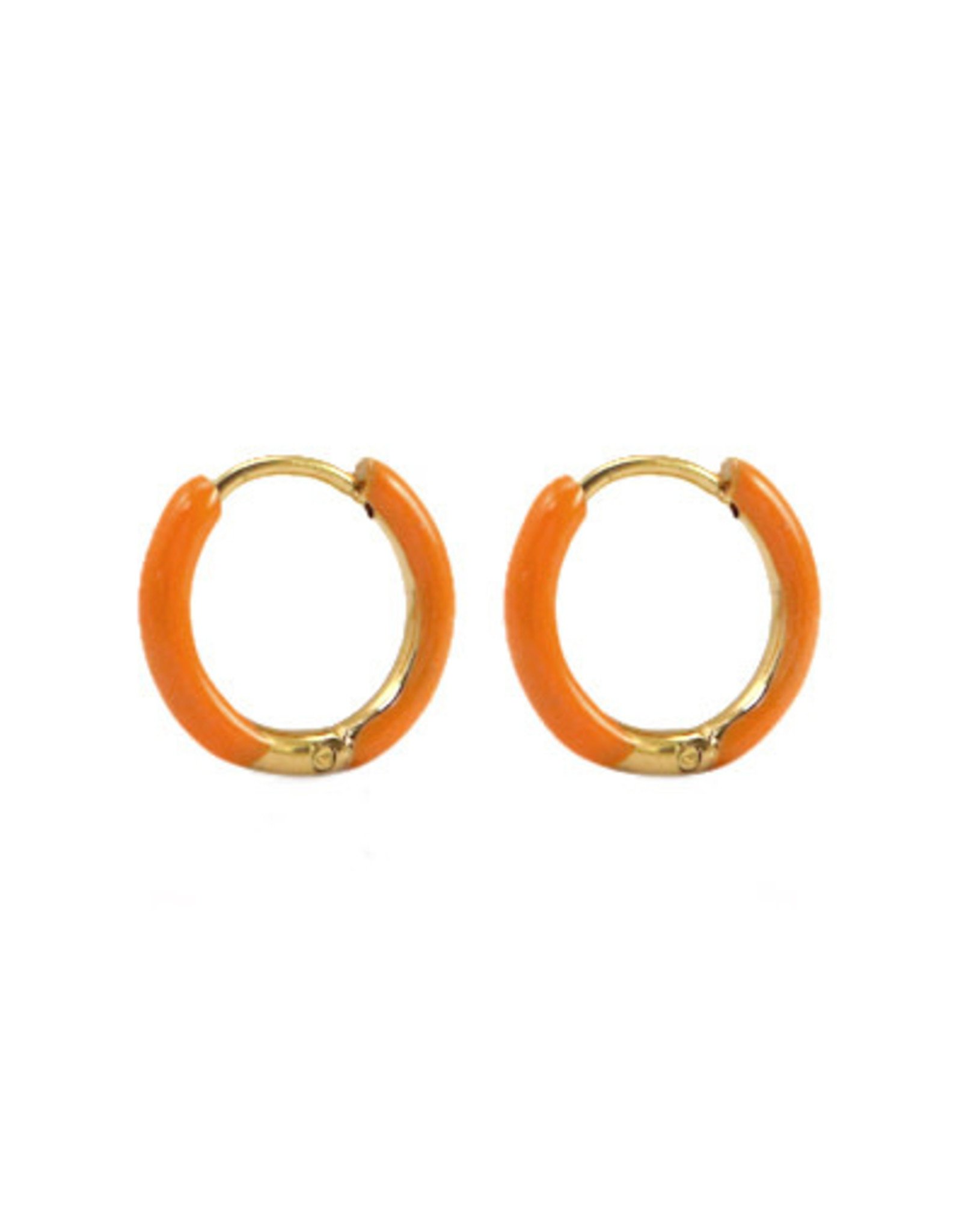 Creolen rvs 14mm oranje