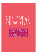 Postkaart New year old resolutions
