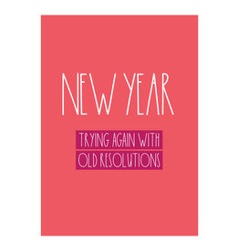 Postkaart New year old resolutions N