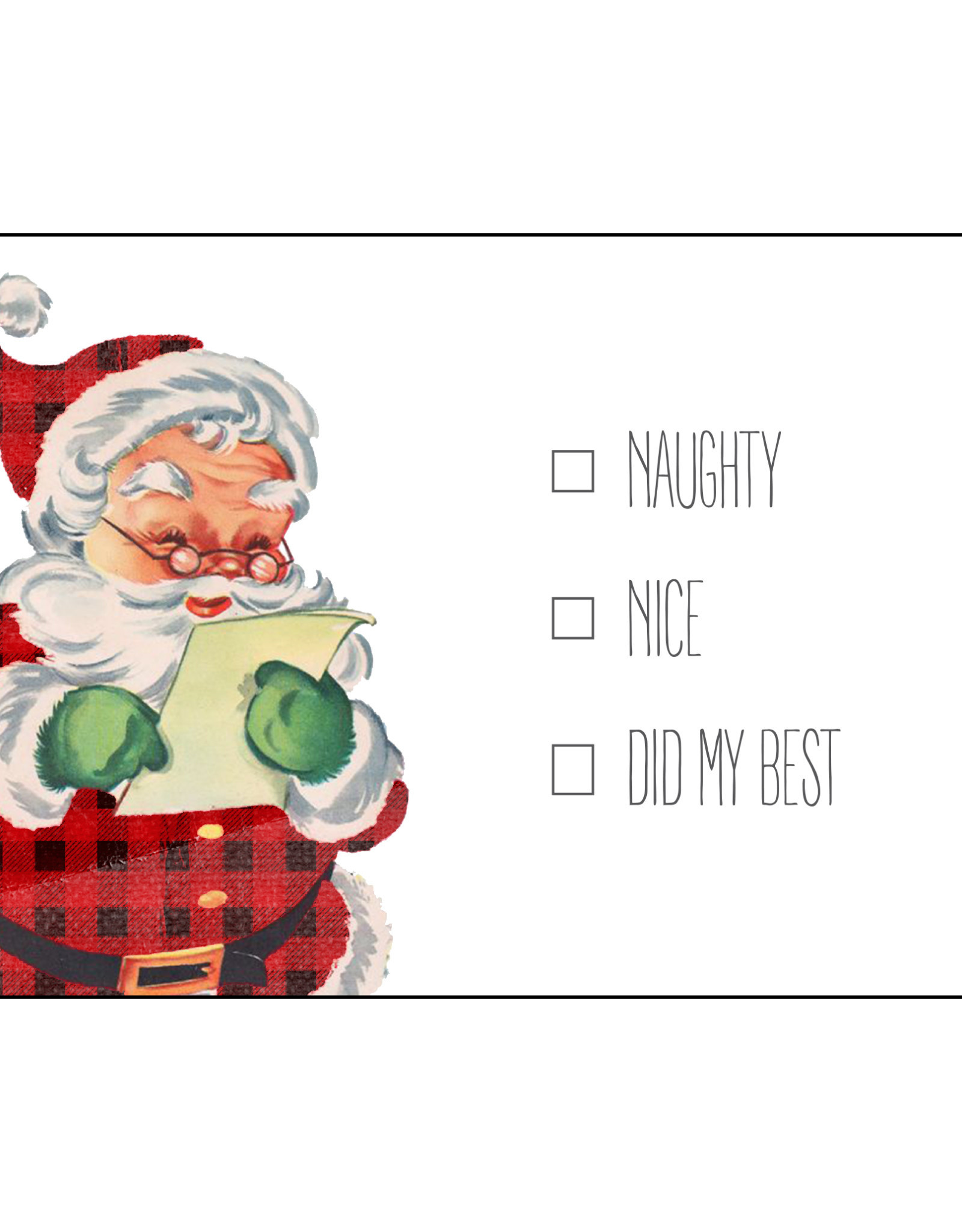 Postkaart Kerstman naughty nice did my best N