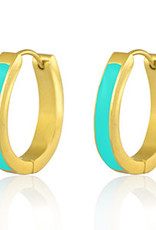 Creolen vlak goud/turquoise