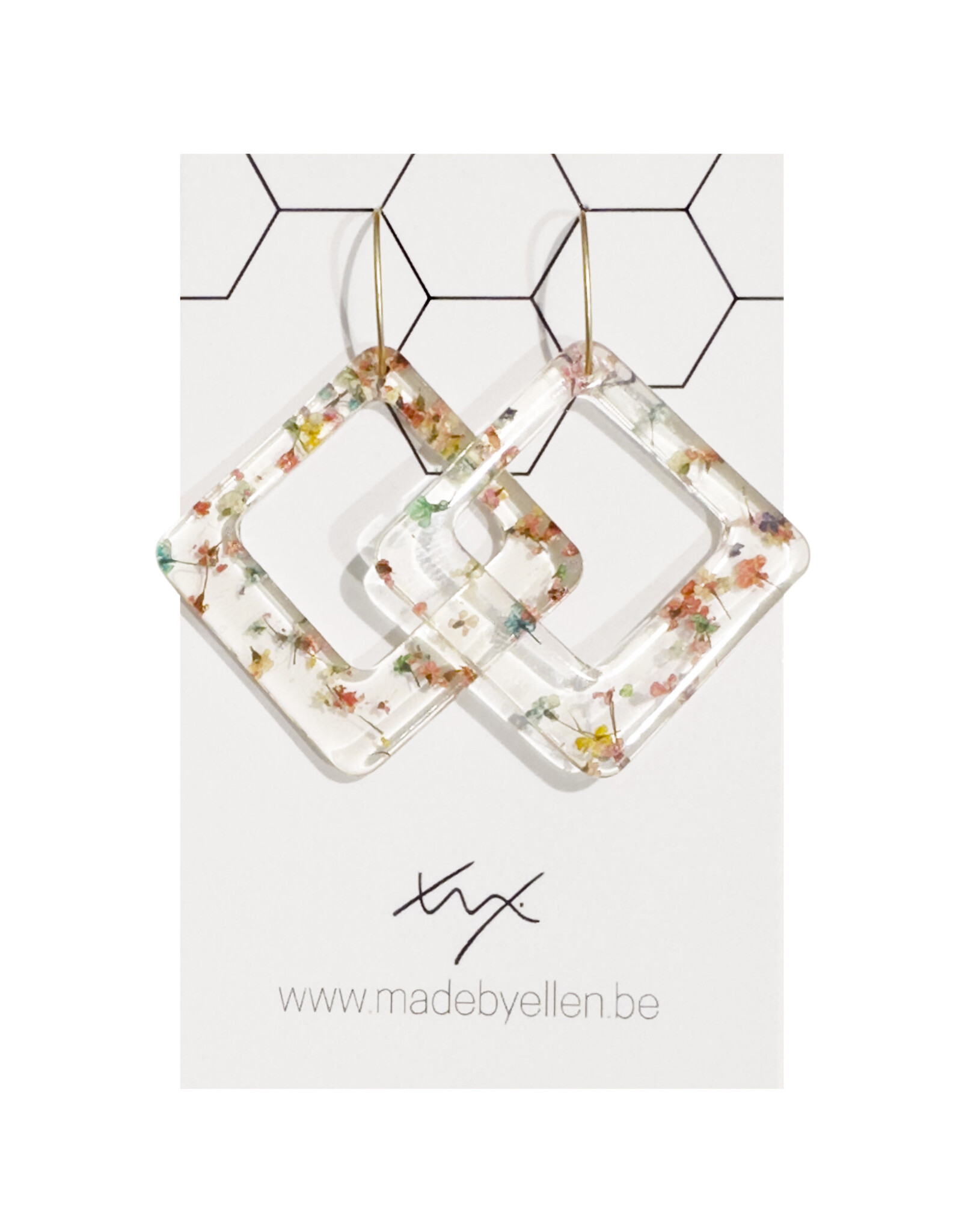 Hangers gedroogde bloemen ruit multi