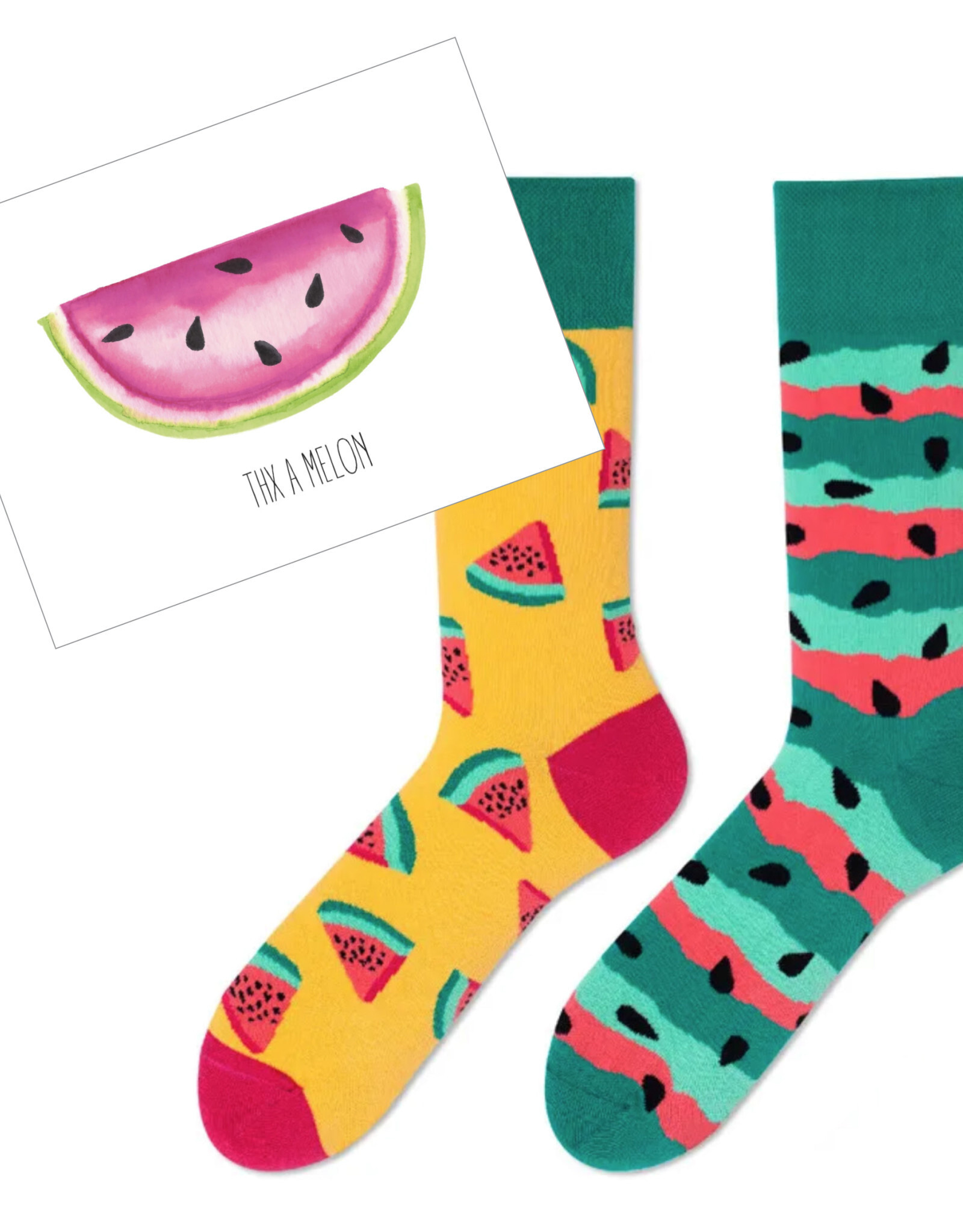 SET sokken & postkaart watermeloen