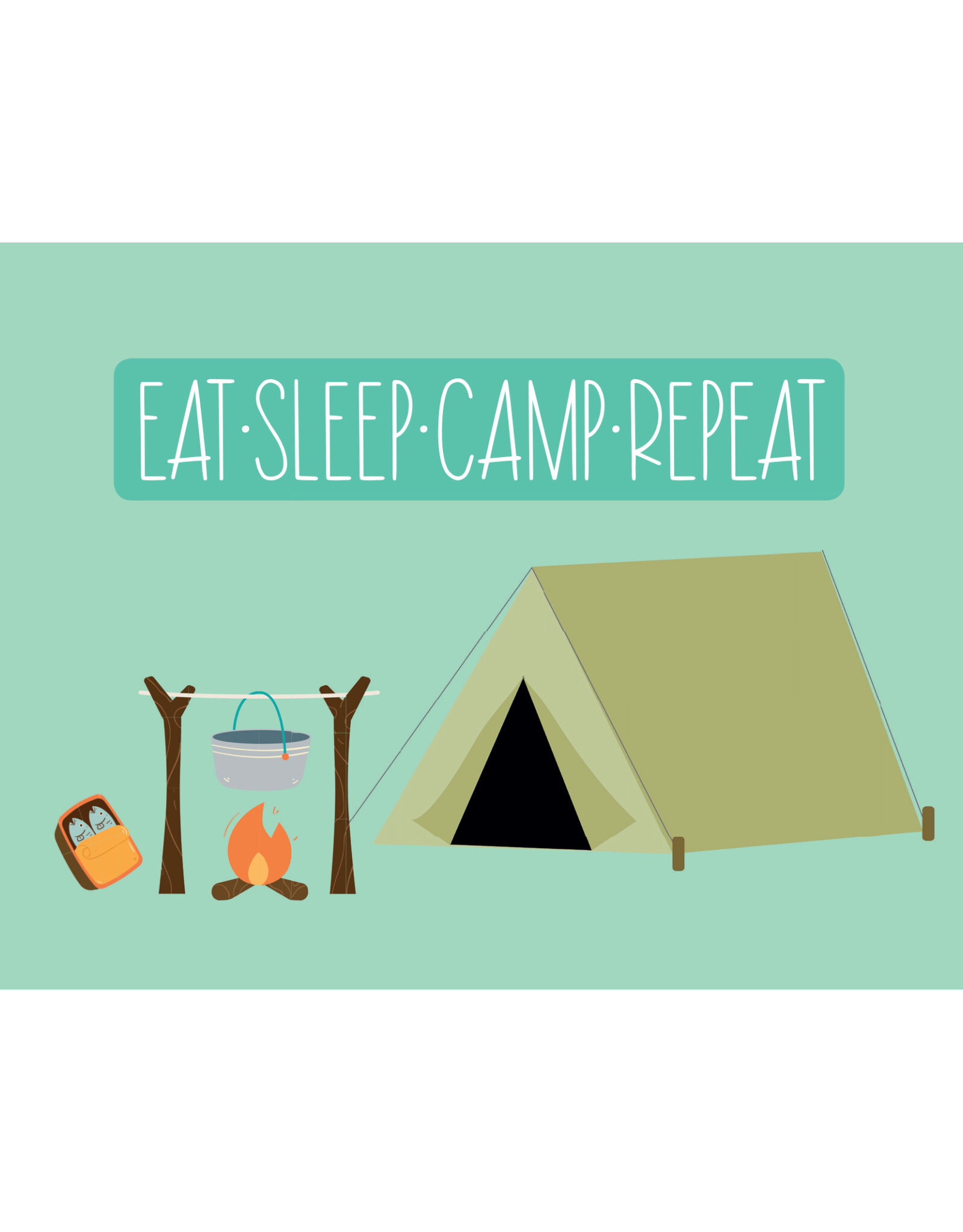 Postkaart Eat sleep camp repeat N