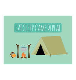 Postkaart Eat sleep camp repeat N