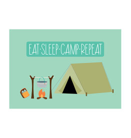 Postkaart Eat sleep camp repeat N