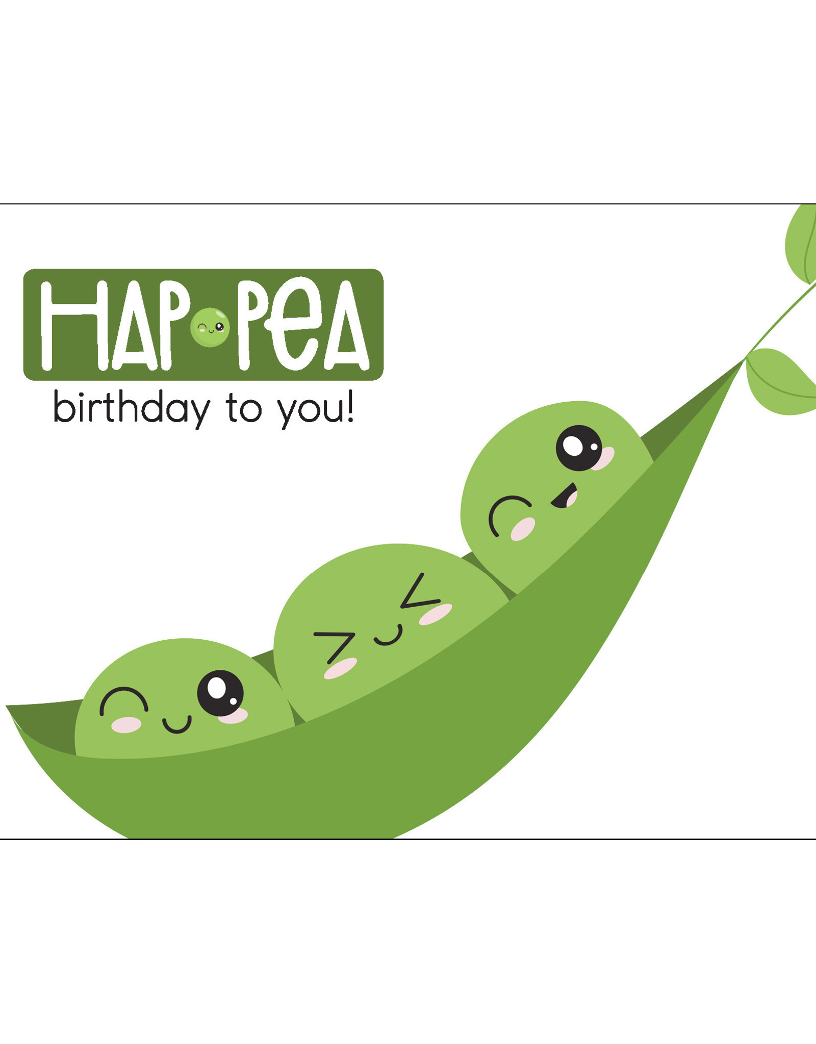 Postkaart hapPEA birthday to you N