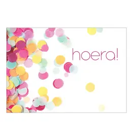 Postkaart confetti hoera N