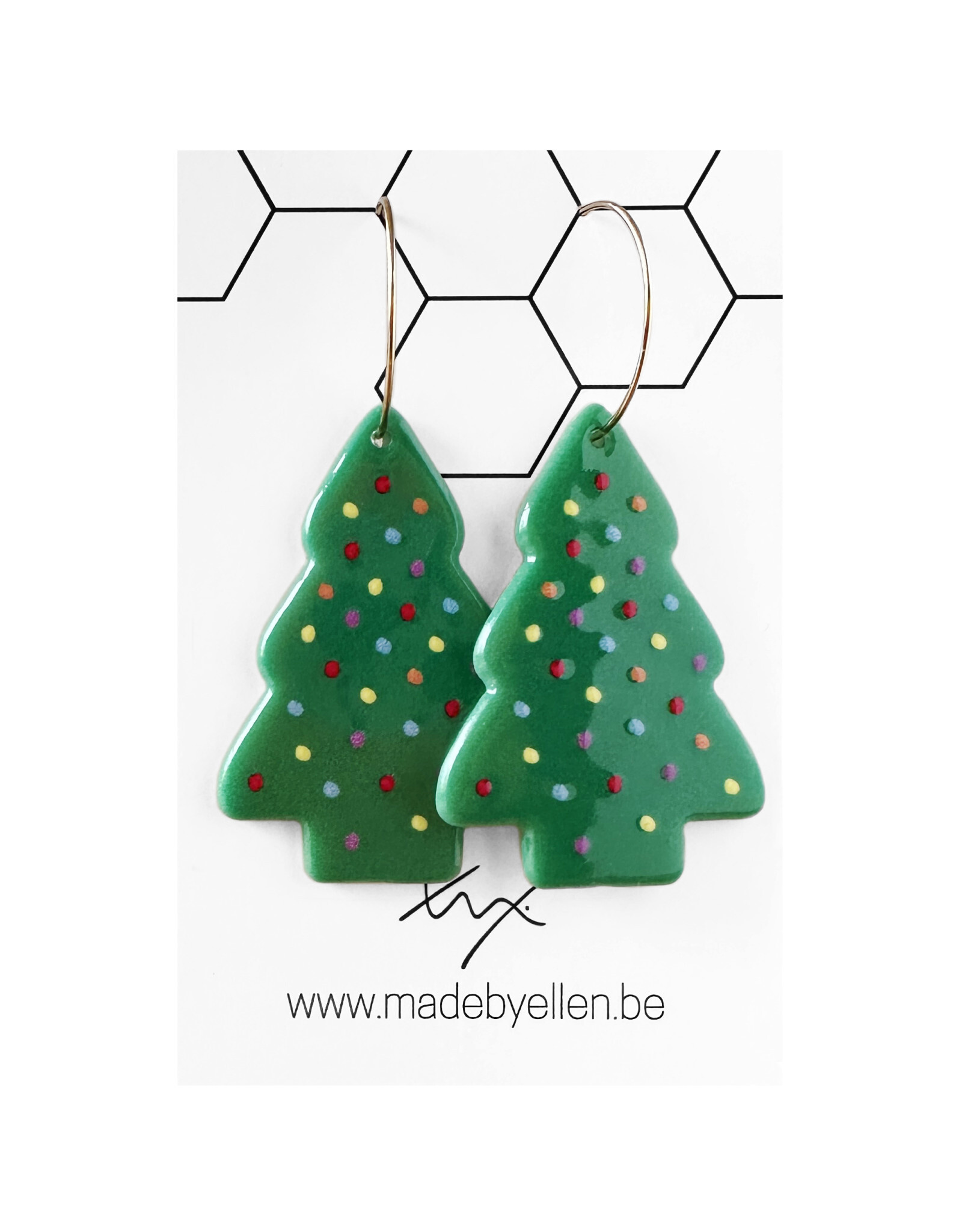 Hangers acryl kerstboom dots