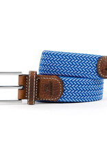 Riem visgraat blauw/ecru T1