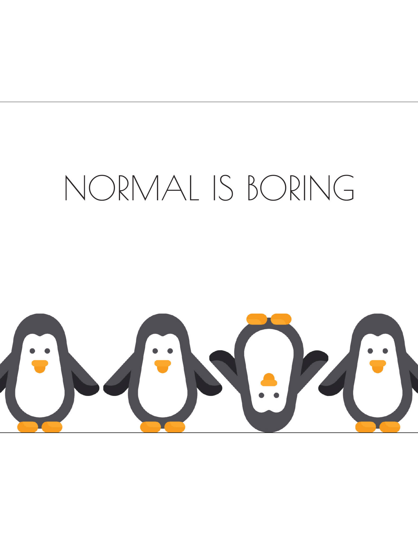 Postkaart Normal is boring pinguïn N