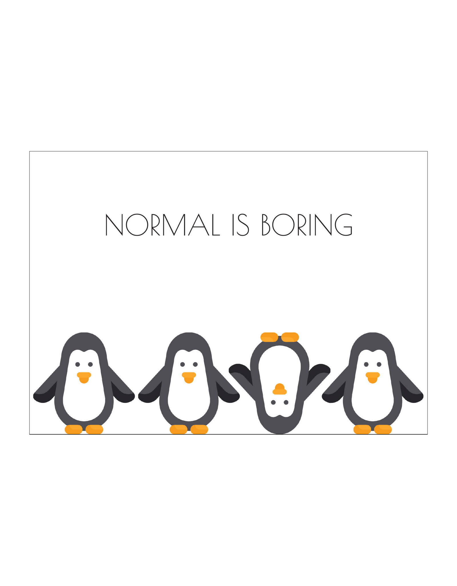 Postkaart Normal is boring pinguïn N