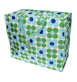 XL zak retro bloemen blauw/groen