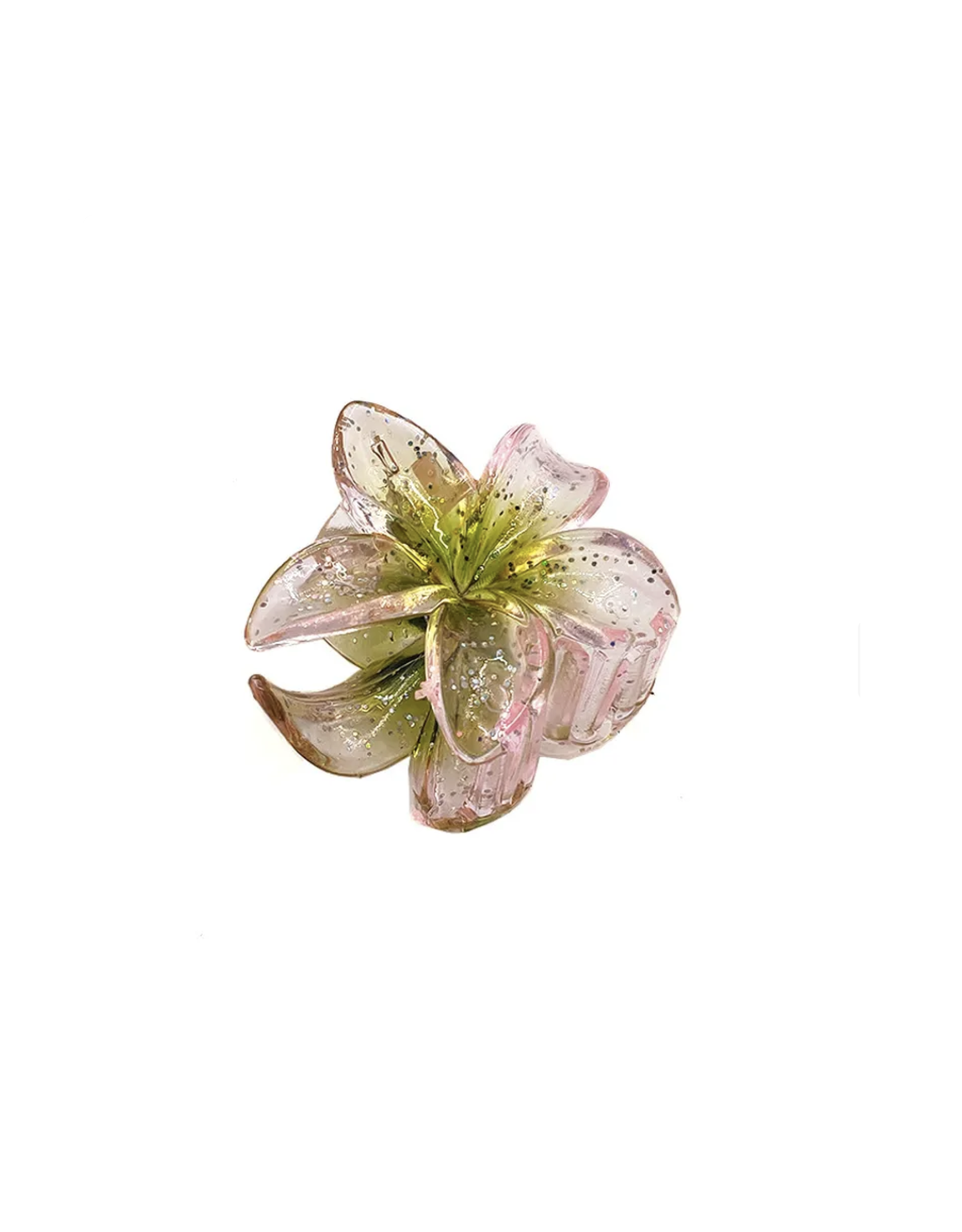 Clip bloem mini glitter groen