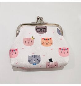 Portemonneetje clip katten wit
