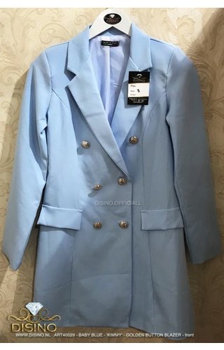 BABYBLUE - 'KIMMY' - GOLD BUTTON BLAZER BABYBLUE - 'KIMMY' - GOLD BUTTON BLAZER