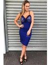 ROYAL BLUE - 'CYNTHIA' LACE BODYCON MIDI DRESS